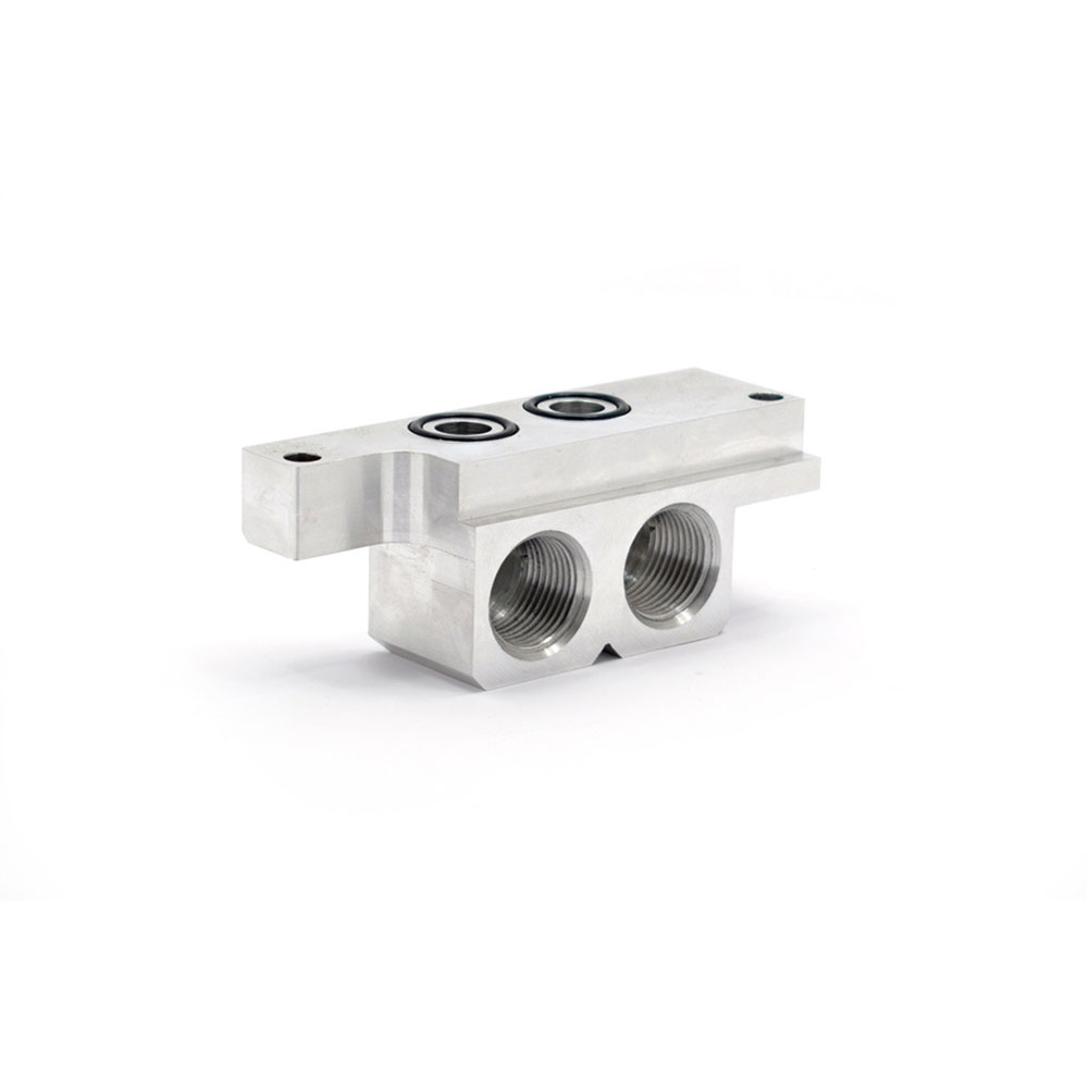 Canton Oil Filter Adapter 22-632; Billet Aluminum Remote Adapter, 90 deg. Natural Billet Aluminum Remote Adapter for GM LS 