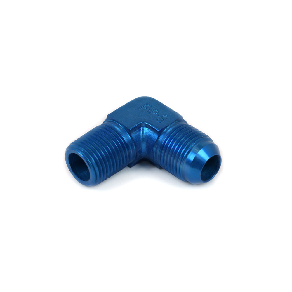 Canton AN Fitting 23-345A; AN to NPT Adapter Blue -10AN Male 90 deg. 1/2 in. NPT Male 