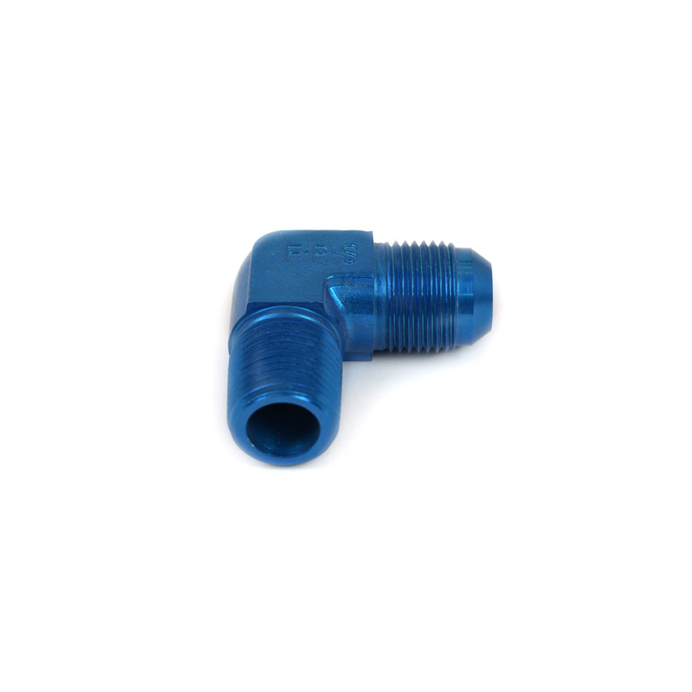 Canton AN Fitting 23-345A; AN to NPT Adapter Blue -10AN Male 90 deg. 1/2 in. NPT Male 