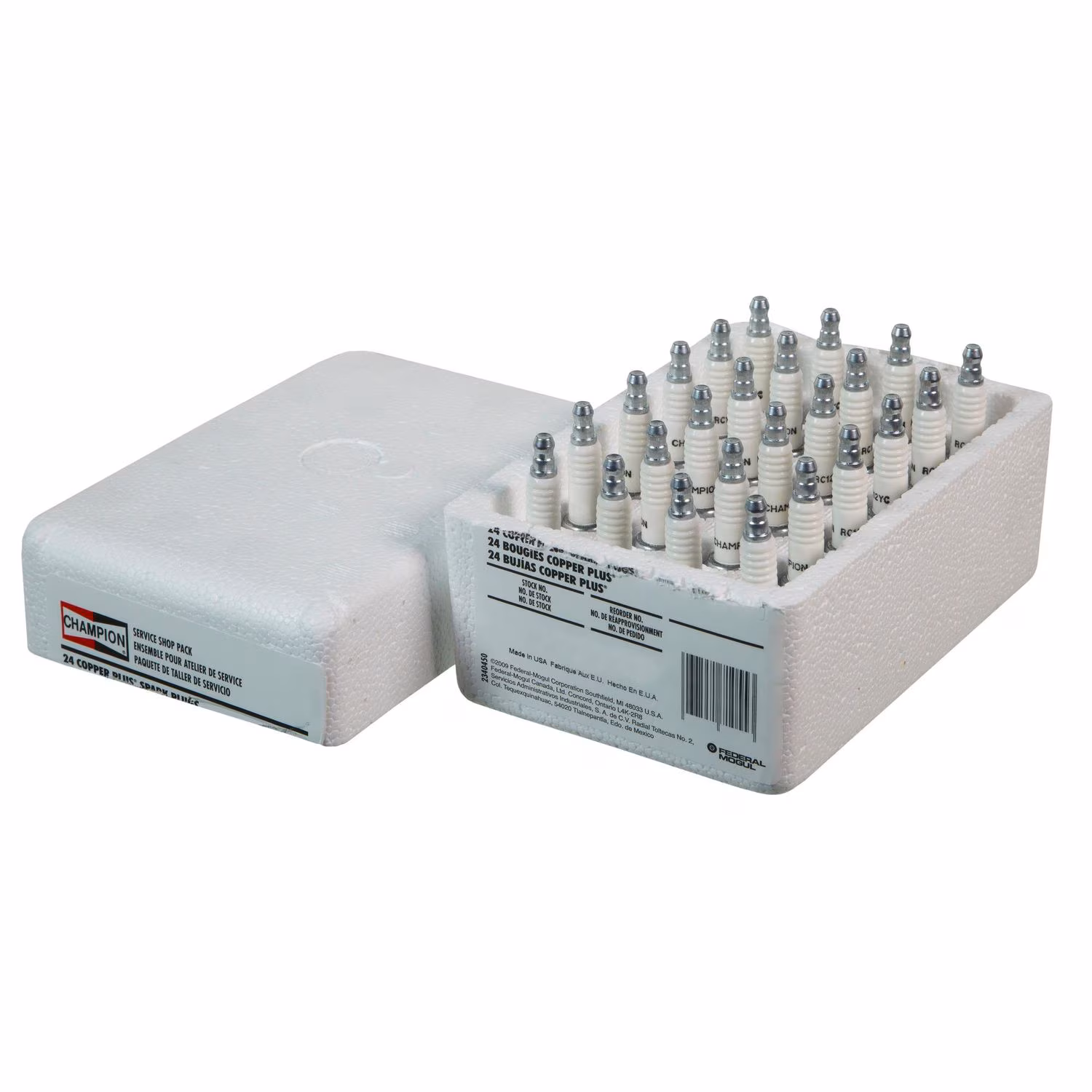 Champion Spark Plug 401S; Copper Plus Shop Pack 14mm 0.689 in. Tapered Standard Resistor 