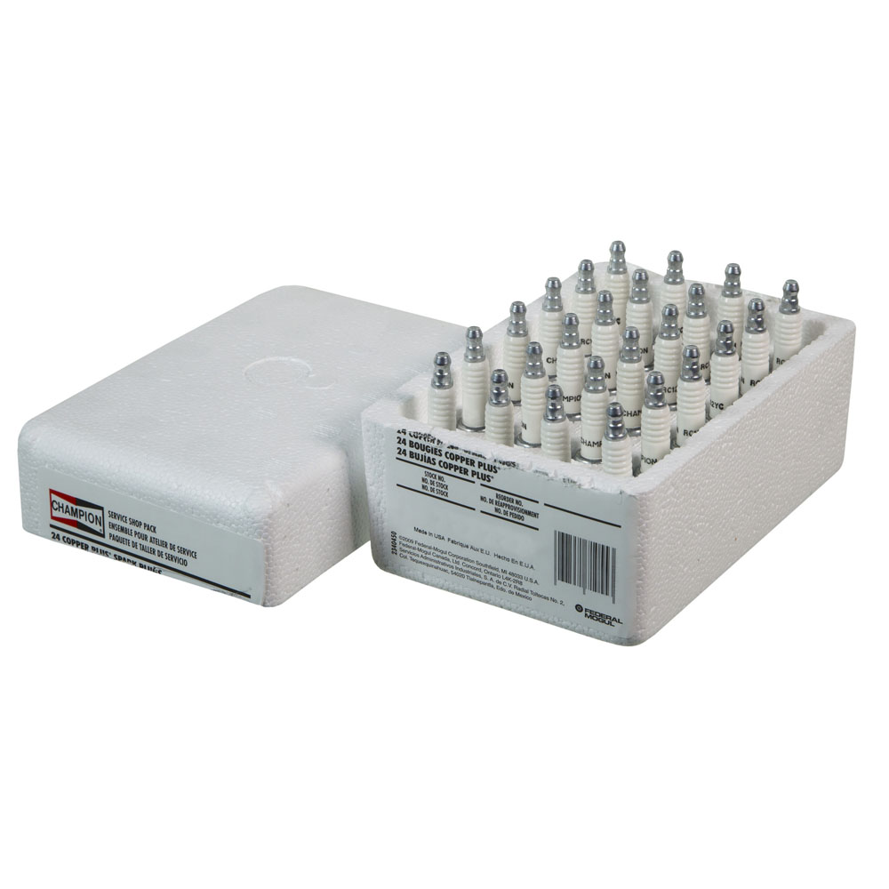Champion Spark Plug 406S; Copper Plus Shop Pack 14mm 0.441 in. Tapered Standard Resistor 