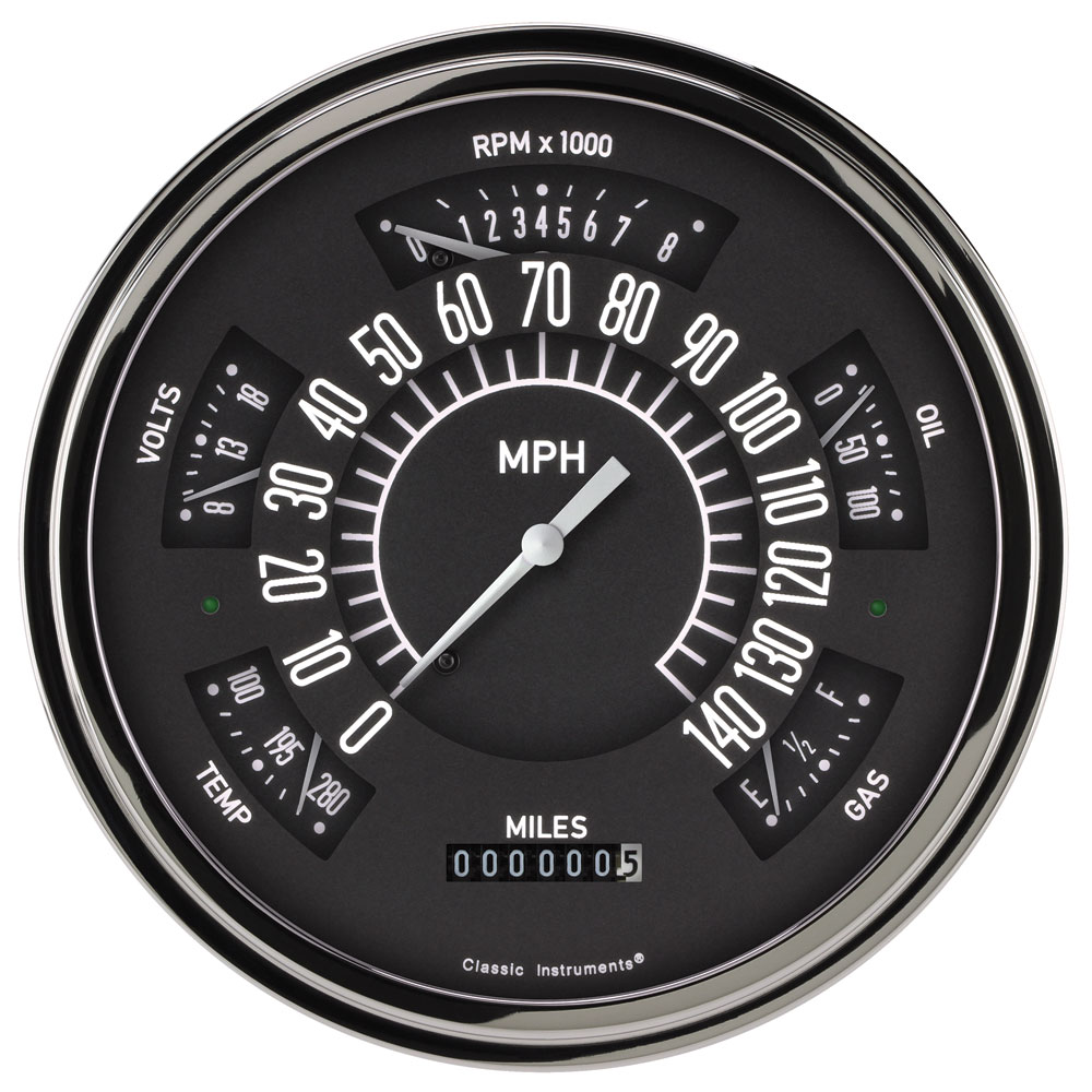 Photo for Classic Instruments Gauge Set CH49B-LS; Classic Line Black