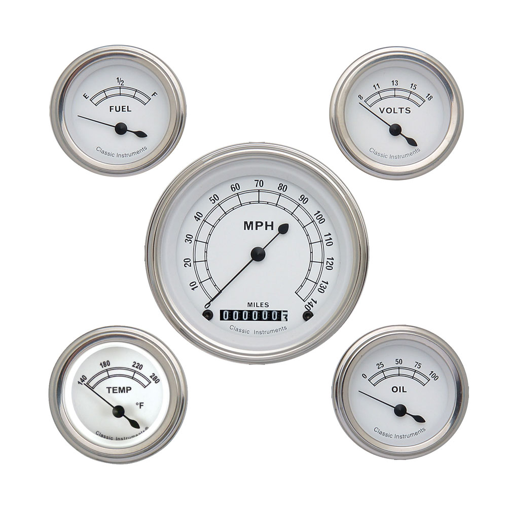 Photo for Classic Instruments Gauge Set CW00SLF; Classic White 