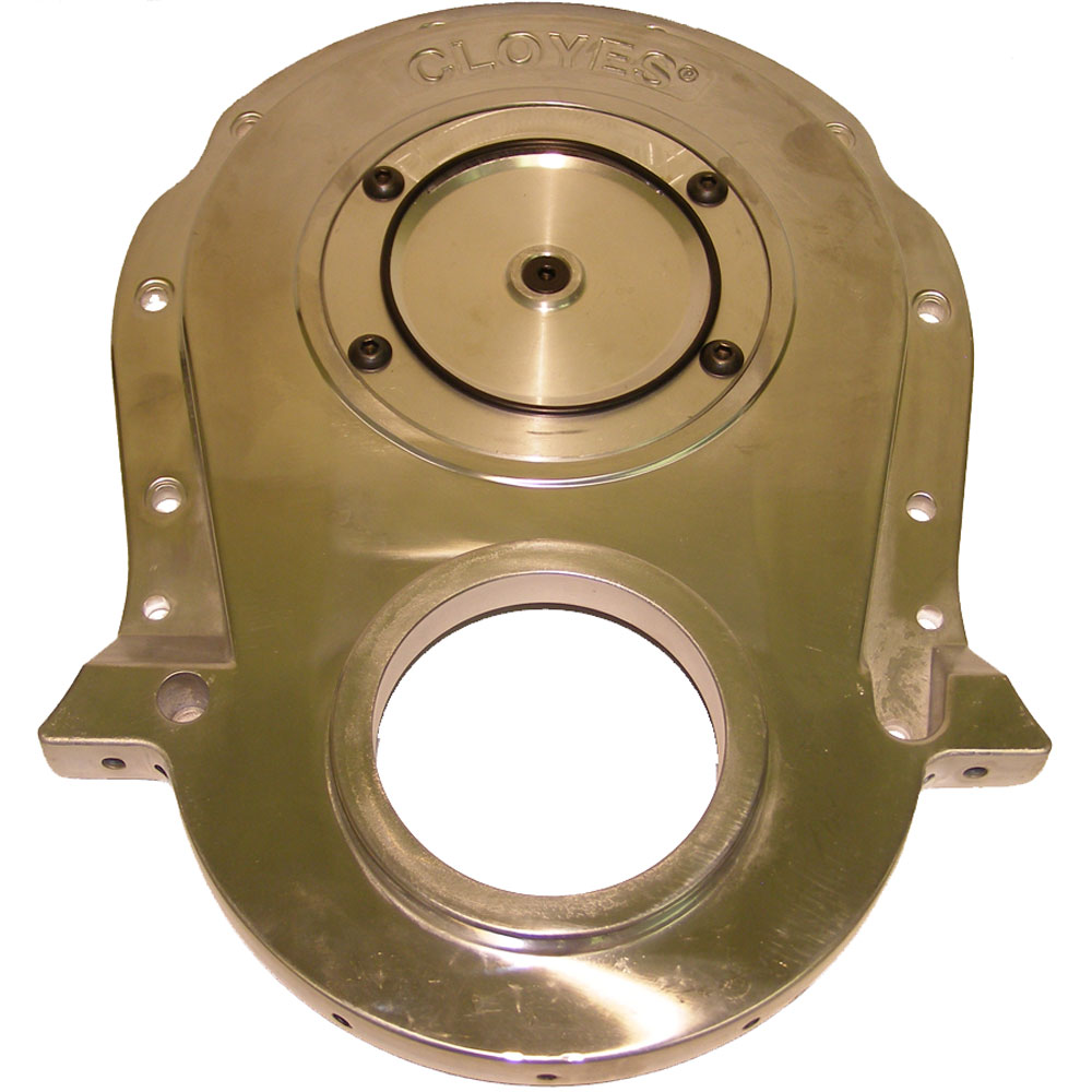 Photo for Cloyes Timing Cover 9-231; Quick Button Two Piece Satin Cast Aluminum for 1965 to 1990 Chevy 396 to 454