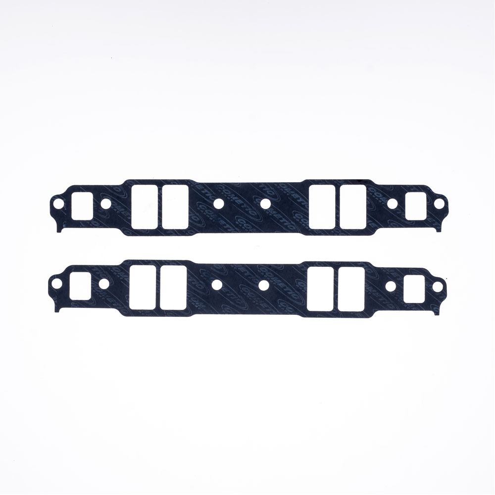 Cometic Intake Manifold Gaskets C5528-060; Fiber for Chevy 262 to 400 with 23 deg. Heads 