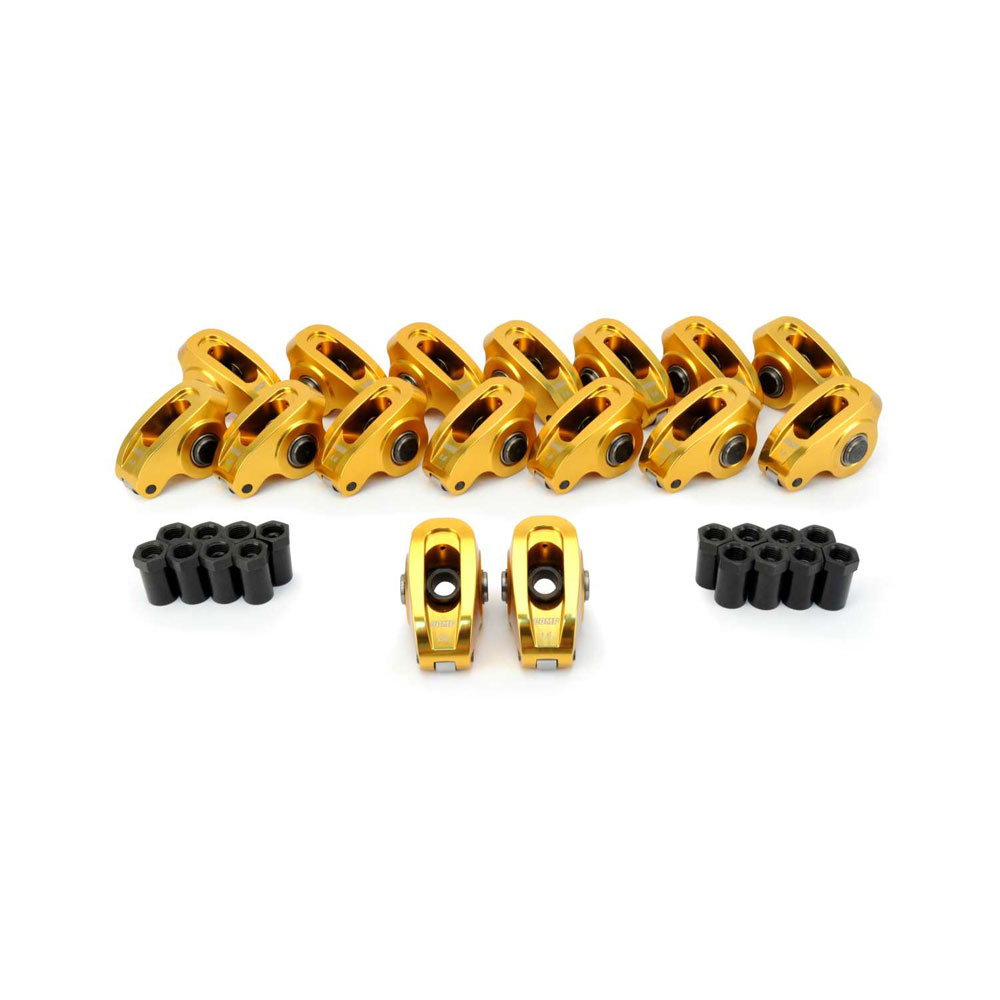 COMP Cams Rocker Arm Kit 19043-16; Ultra Gold 1.6 3/8 in. Aluminum Full Roller for Ford 221 to 351W 