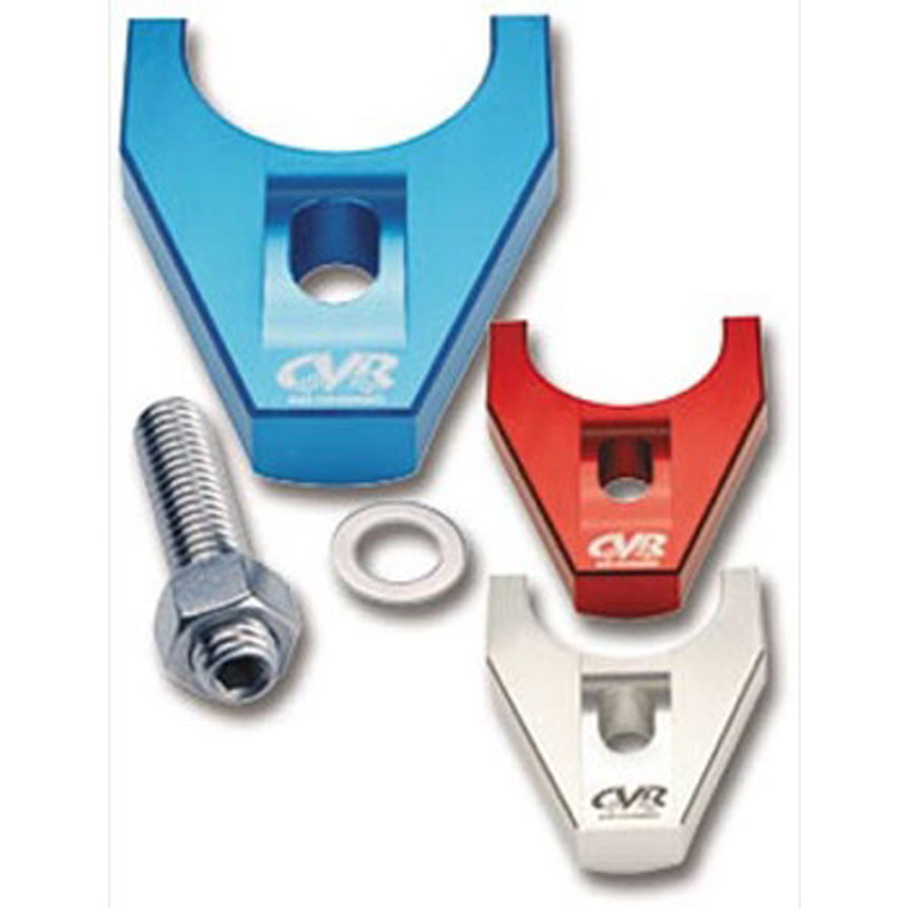 CVR Distributor Clamp DHB6CL; Clear Anodized Billet Aluminum for Chevy 262 to 400, 396 to 454 