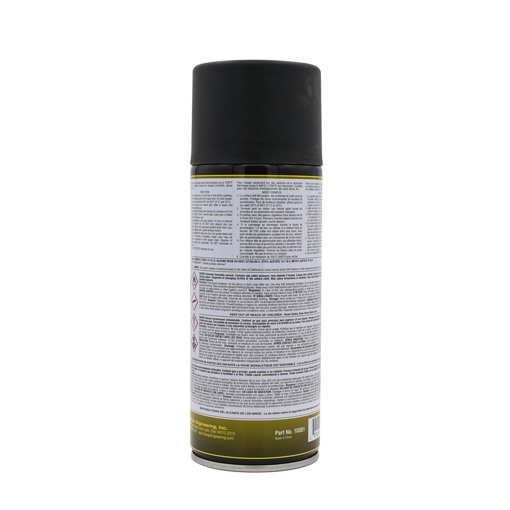 DEI High Temp Paint 10301; Hi Temp 12.00 oz. Aerosol Black Silicone Up to 1200 deg. F 