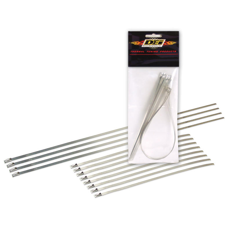 DEI Tie Strap and Clip 10205; (4) 14.000 in., (8) 8.000 in. Self Locking Natural Stainless Steel 