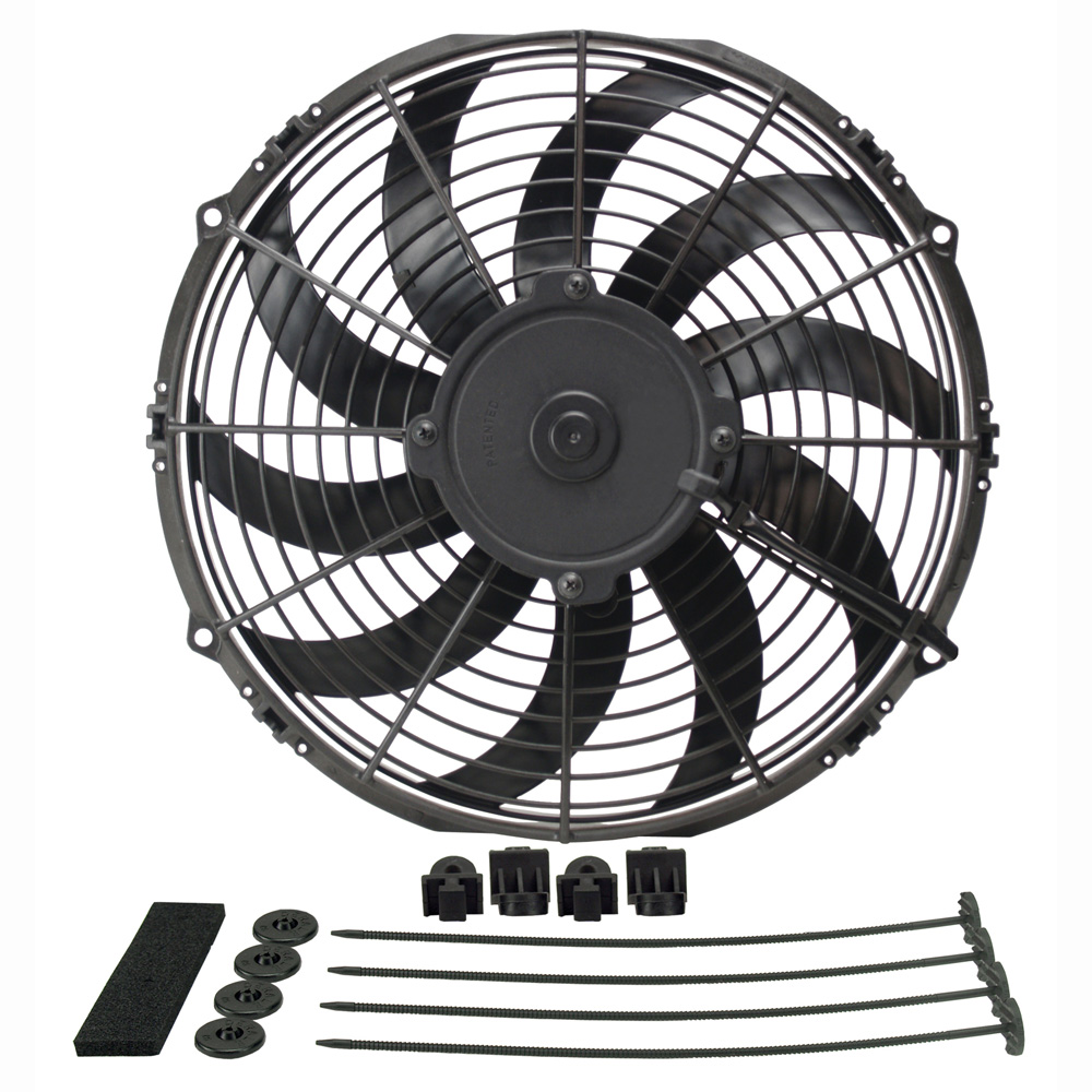Derale Electric Fan 16112; H.O. Extreme 1328 CFM Electric 12.000 in. Curved 