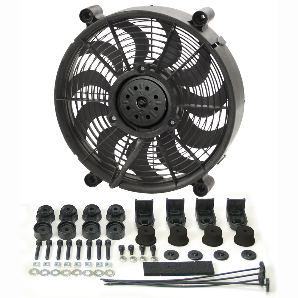 Derale Electric Fan 16212; High Output Single RAD Electric 12.000 in. 