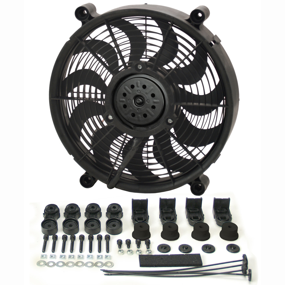 Derale Electric Fan 16214; High Output Single RAD Electric 14.000 in. Skewed 
