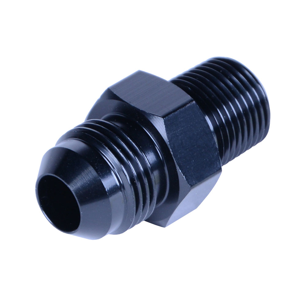 Derale Pipe Fitting 59208; AN to NPT Coupler Black -08AN male Straight 3/8 in. NPT male 