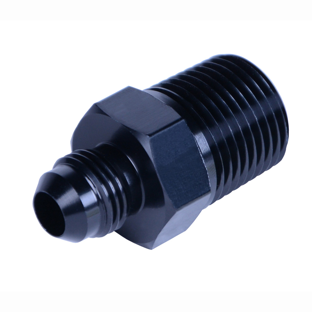 Derale Pipe Fitting 59306; AN to NPT Black -06AN Male 1/2 in. NPT Male Straight 