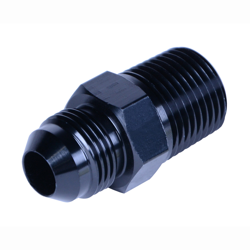 Derale Pipe Fitting 59308; AN to NPT Coupler Black -08AN male 1/2 in. NPT male Straight 