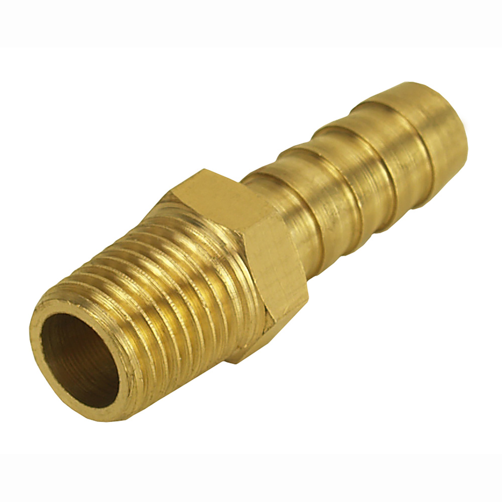 Derale Pipe Fitting 98100; Adapter Natural 1/4 in. NPT Male 3/8 in. Hose Barb Straight 