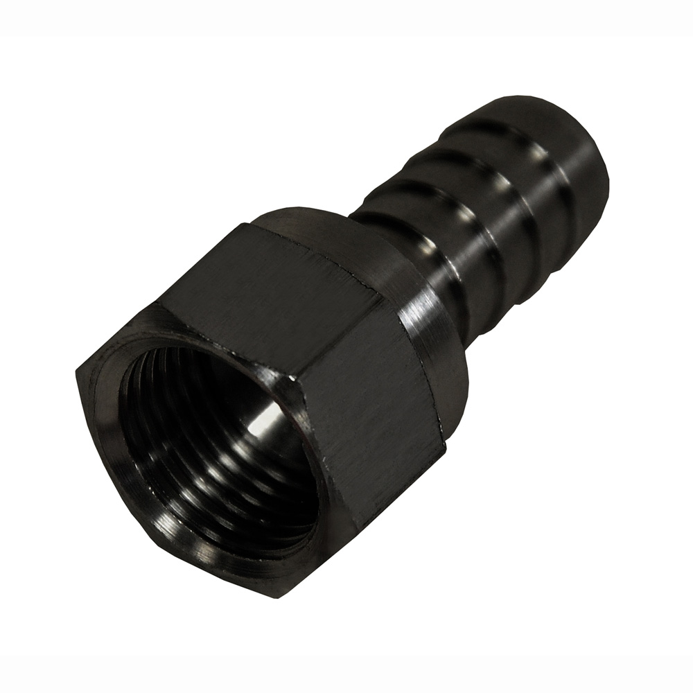 Derale AN Fitting 98202; AN to Hose Barb Adapter Black -08AN Female 1/2 in. Hose Barb Straight 