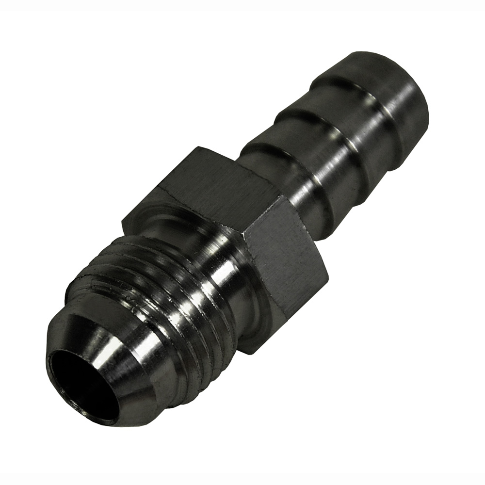 Derale AN Fitting 98204; AN to Hose Barb Adapter Black -06AN Male 3/8 in. Hose Barb Straight 