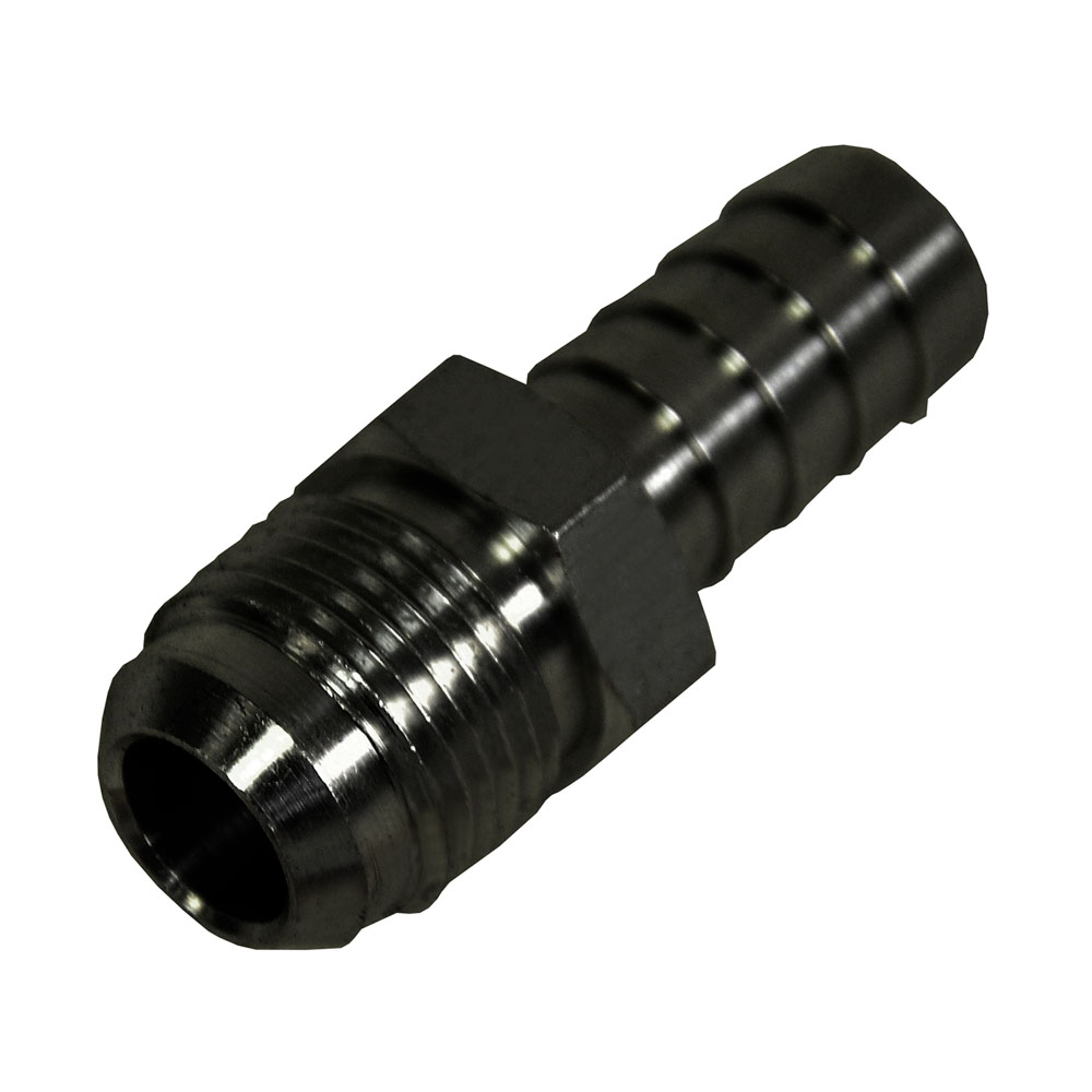 Derale AN Fitting 98205; AN to Hose Barb Adapter Black -08AN Male Straight 1/2 in. Hose Barb 