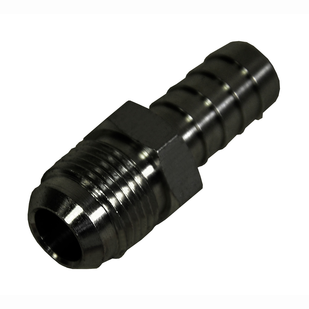 Derale AN Fitting 98205; AN to Hose Barb Adapter Black -08AN Male 1/2 in. Hose Barb Straight 