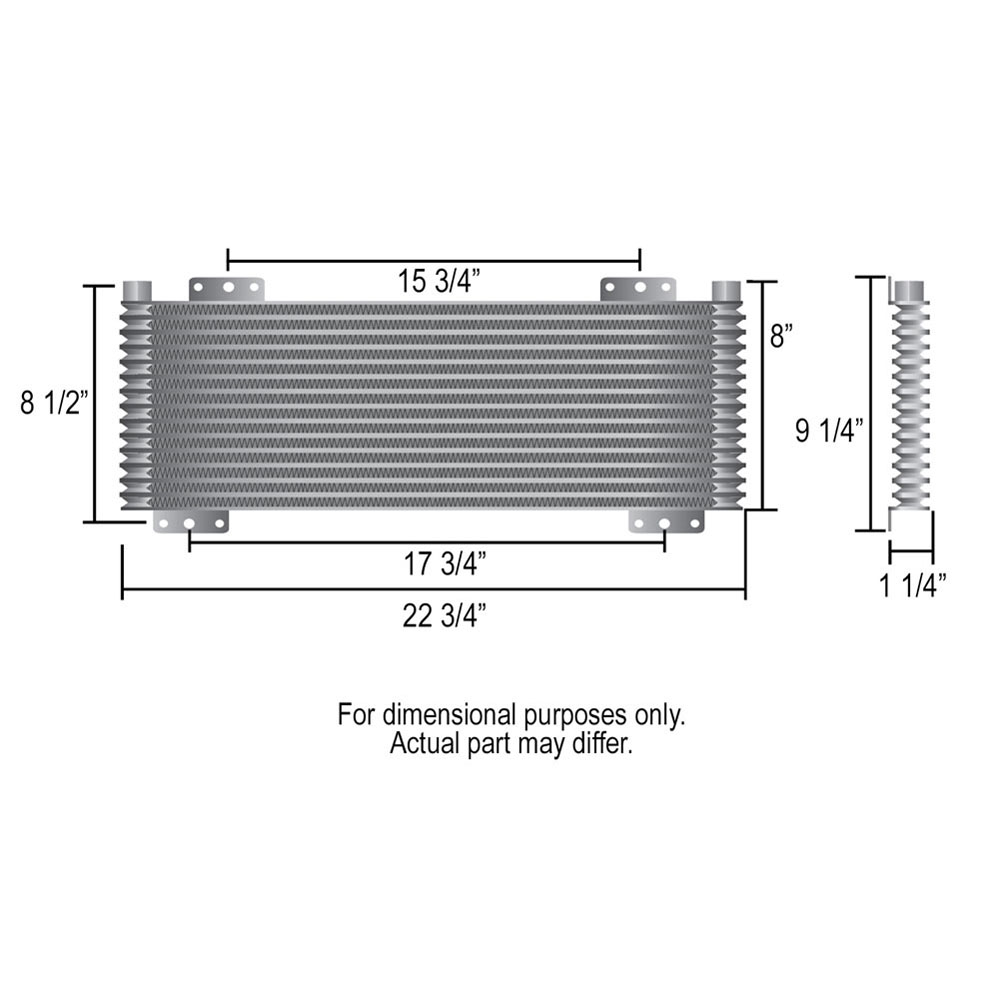 Derale Transmission Oil Cooler Kit 13633; 9500 Series 22.750 in. 13 Aluminum Tube and Fin 