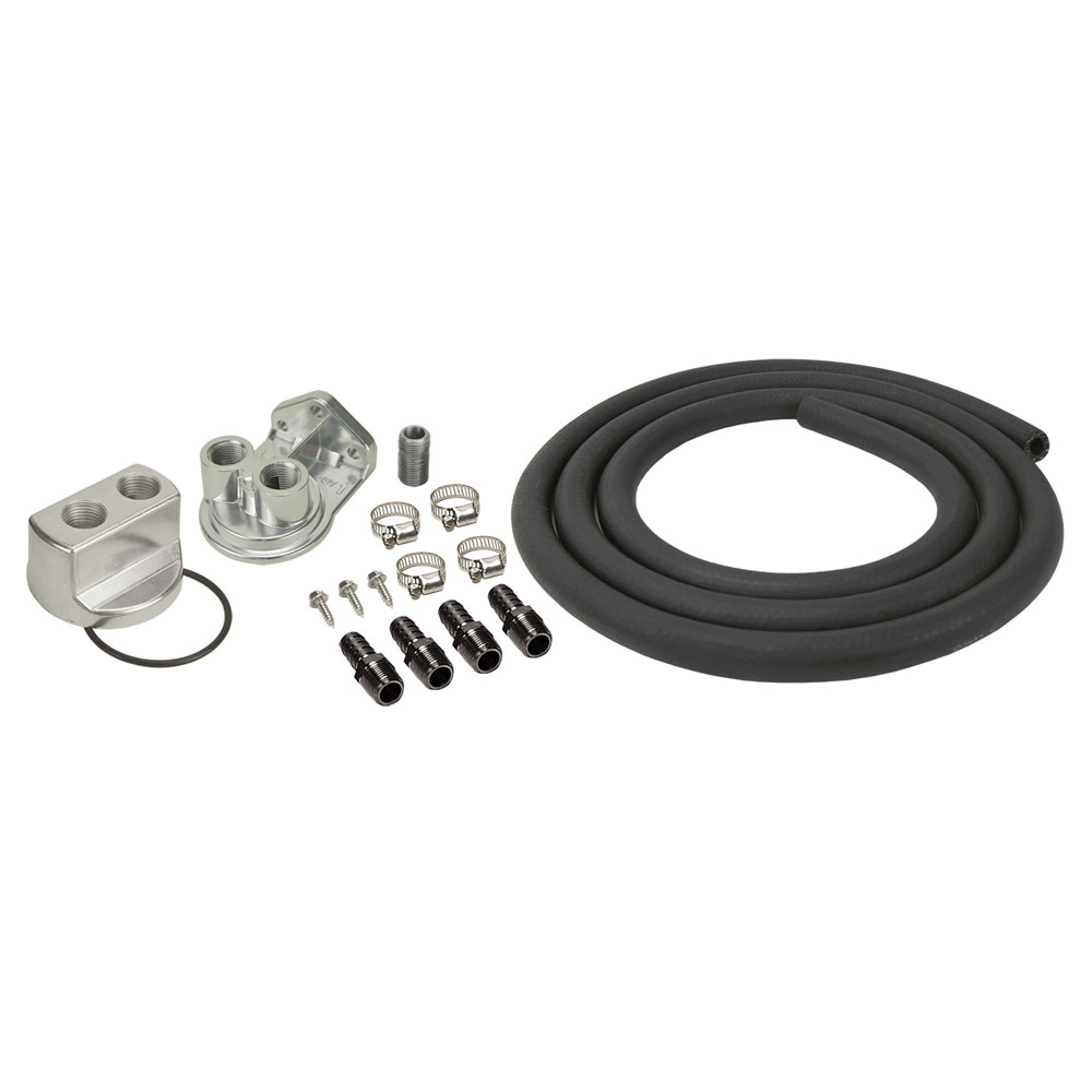 Derale Oil Filter Remote Mounting Kit 15725; Top Ports 3/4 in. -16 