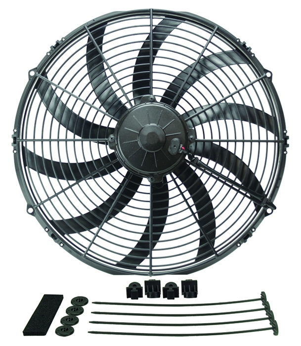 Derale Electric Fan 16116; H.O. Extreme 2024 CFM Electric 16.000 in. Curved 