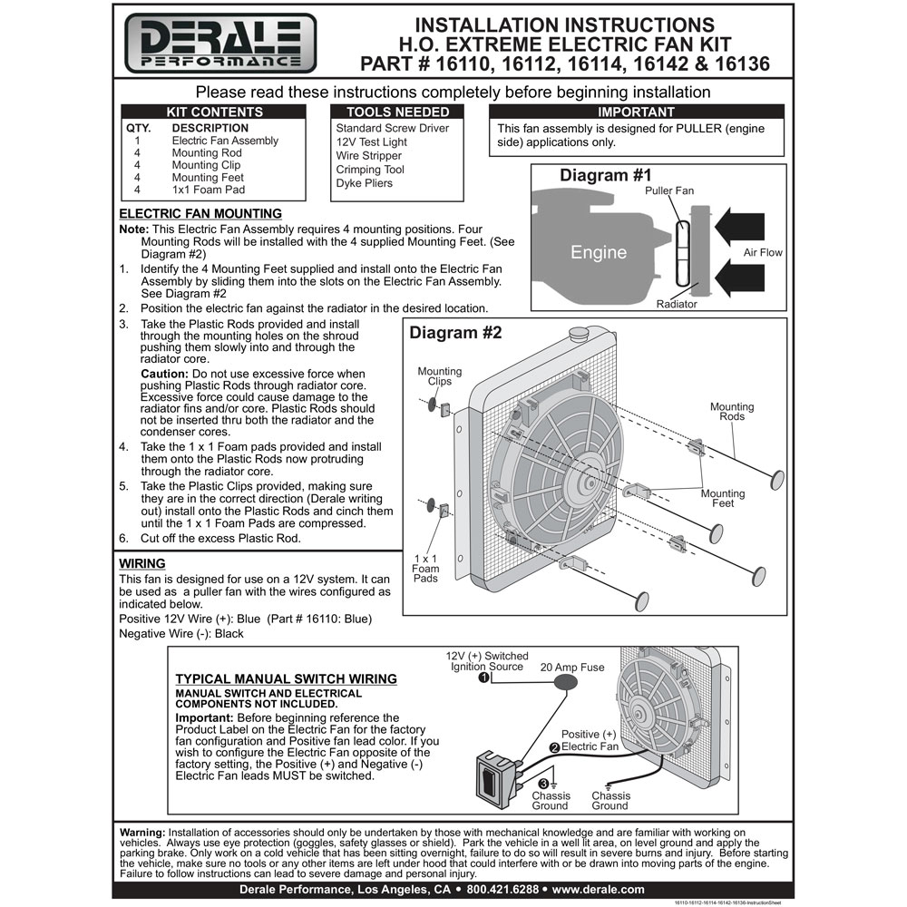 Photo for Derale Cooling Fan 16142; H.O. Extreme 1640 CFM Electric 13.000 in.
