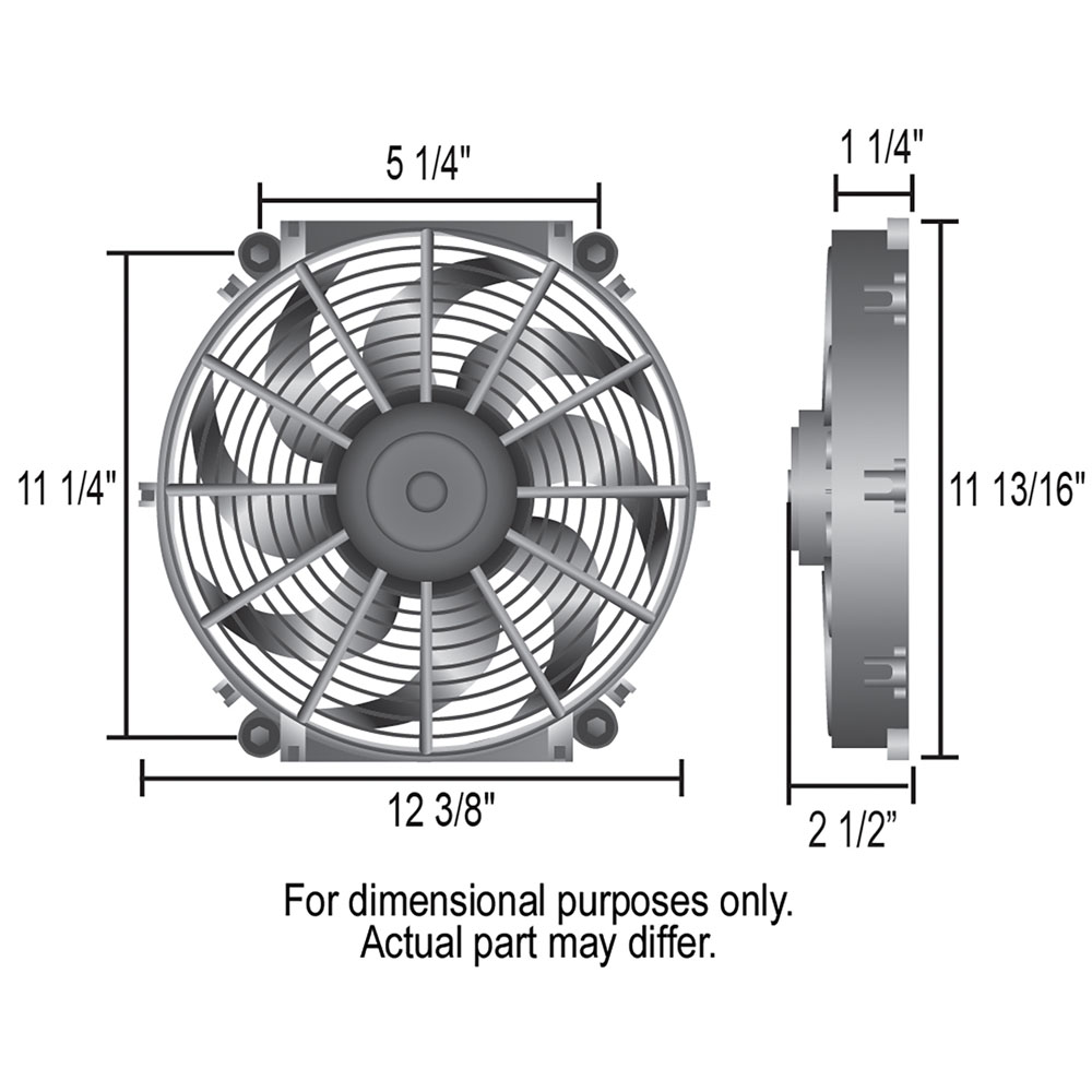 Derale Cooling Fan 16512; Tornado 880 CFM Electric 12.000 in. 