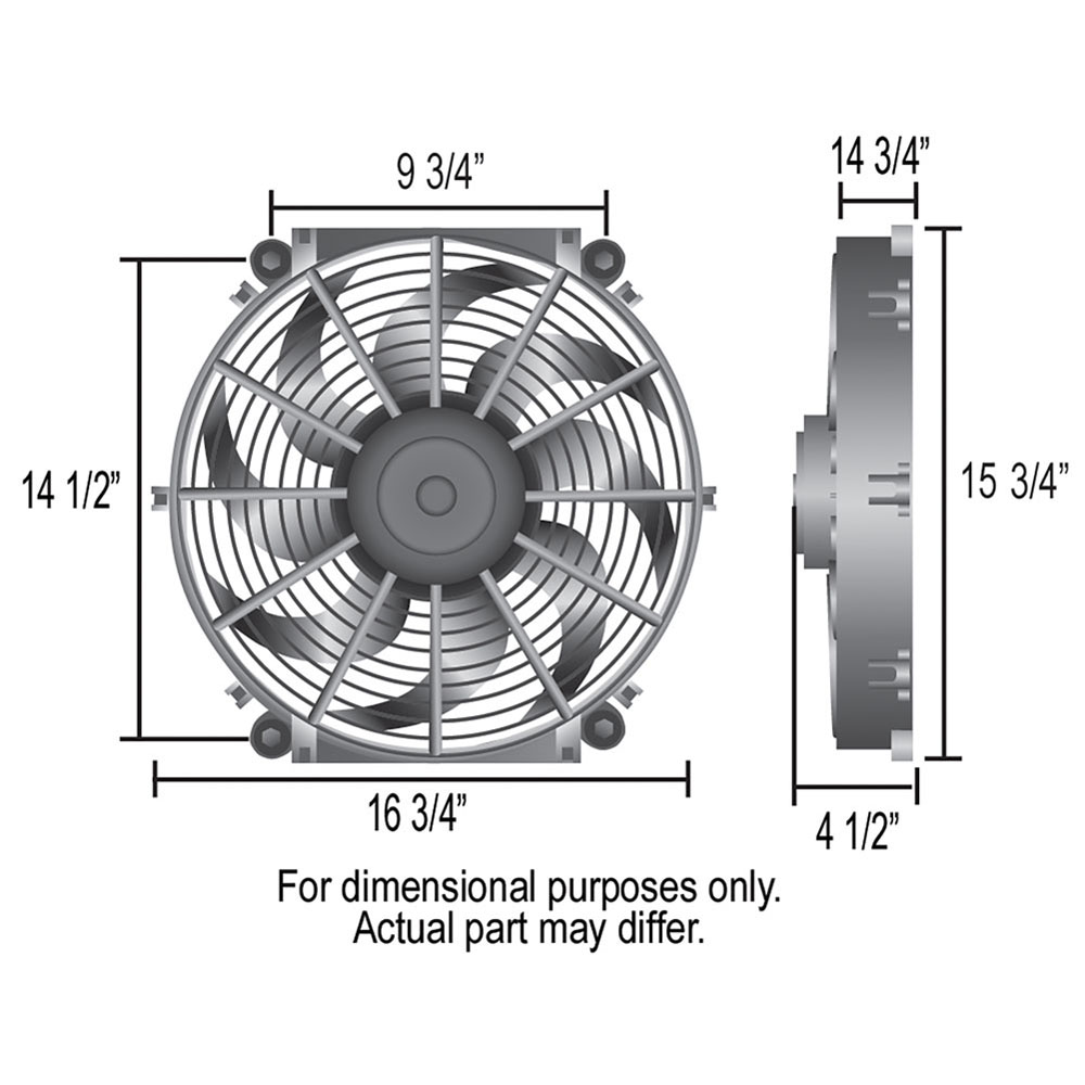 Derale Electric Fan 16516; Tornado 2175 CFM Electric 16.000 in. 