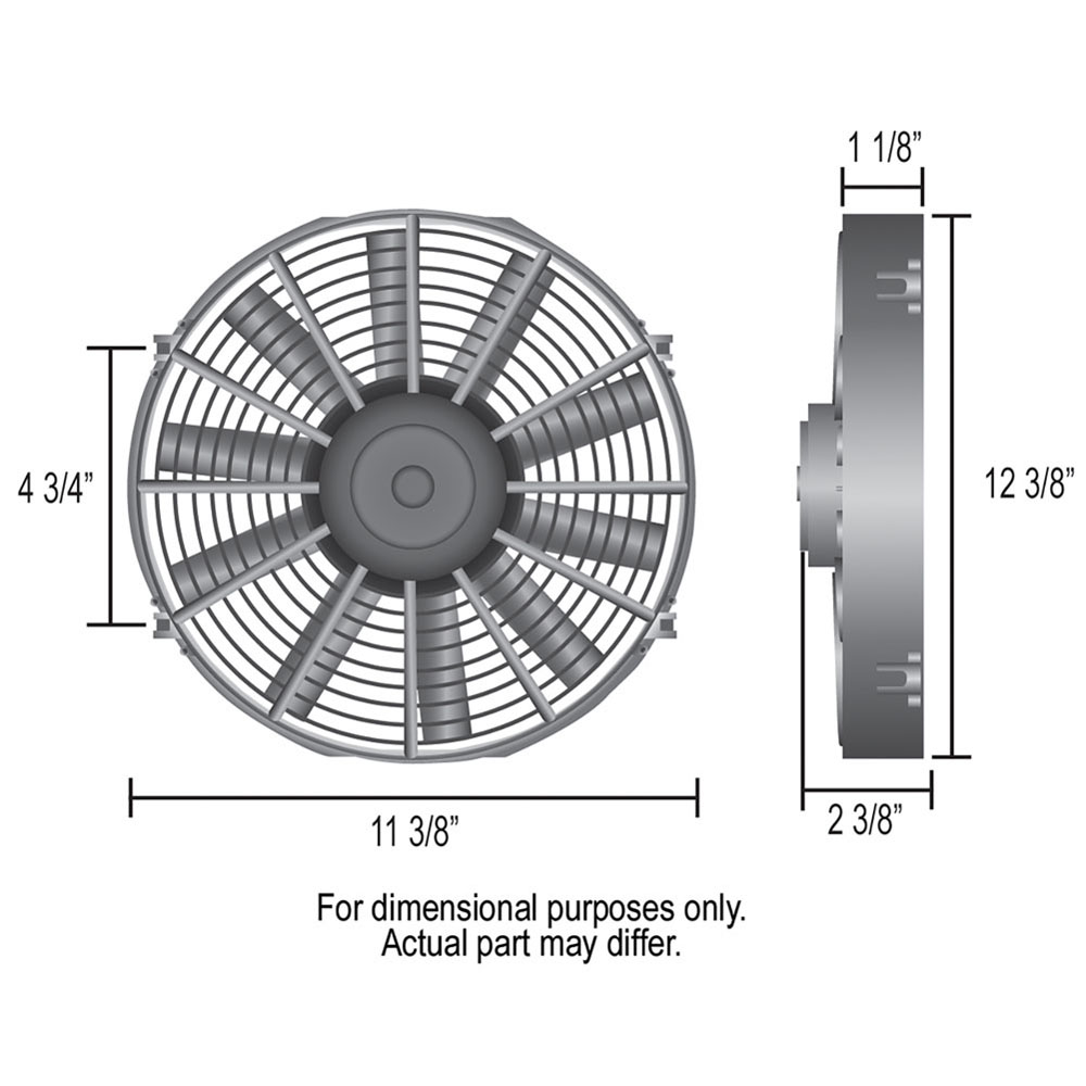 Derale Electric Fan 16912; DynoCool Electric 12.000 in. 
