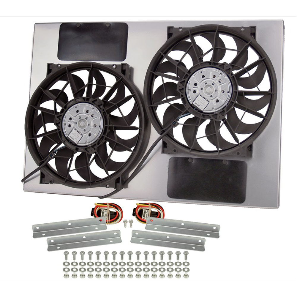 Derale Electric Fan 16927; High Output Dual RAD Fans Fan 1: 2000; Fan 2: 2000 CFM Electric 2.000 x 12.000 in. Skewed 