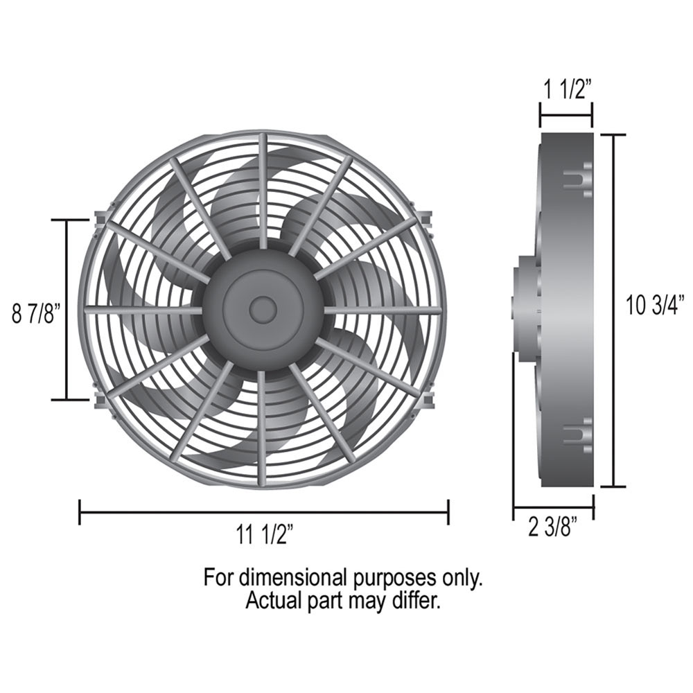 Derale Electric Fan 18910; DynoCool 590 CFM Electric 10.000 in. Curved 