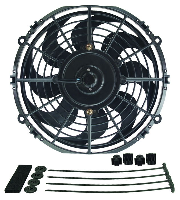 Derale Electric Fan 18910; DynoCool 590 CFM Electric 10.000 in. Curved 