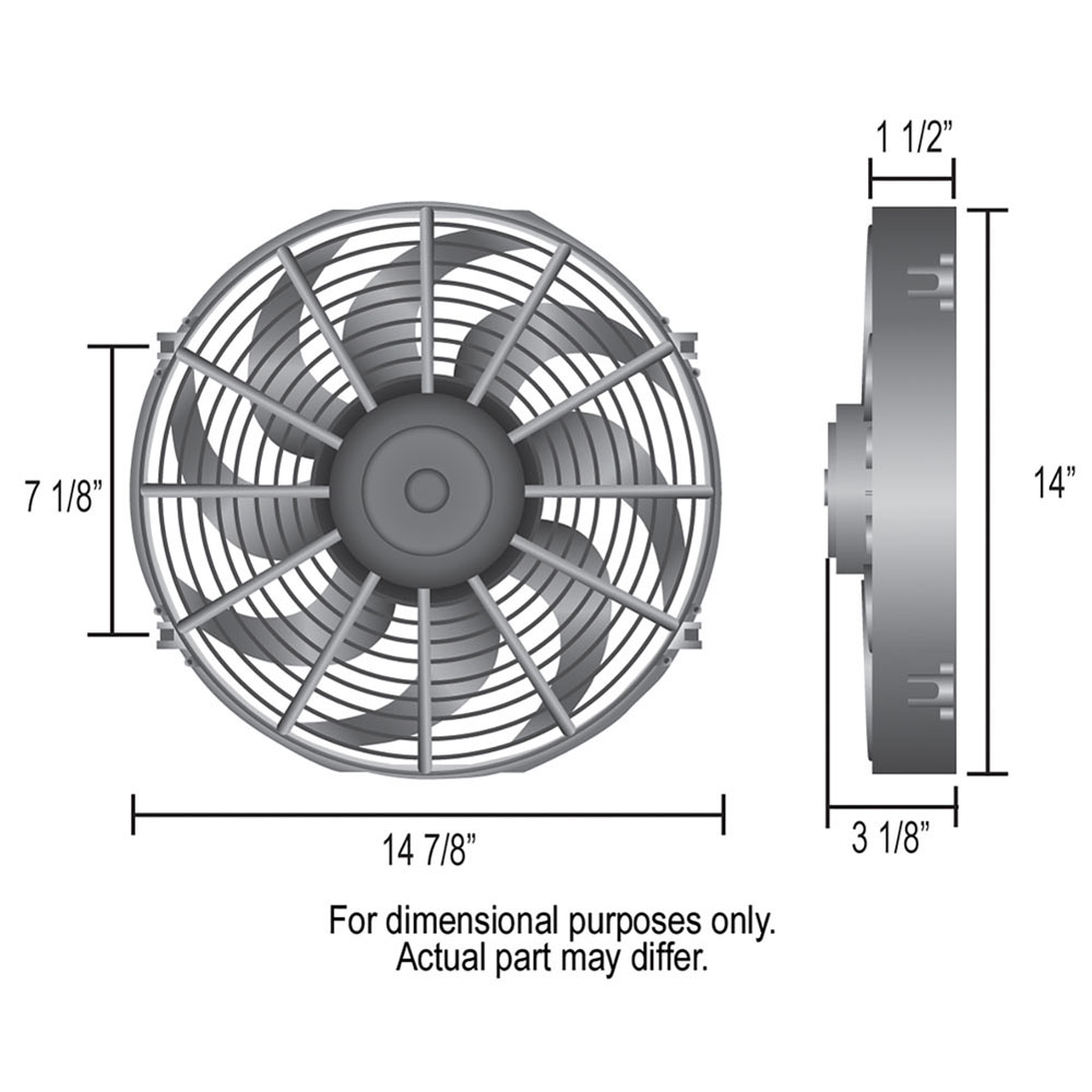 Derale Electric Fan 18914; DynoCool 1230 CFM Electric 14.000 in. 