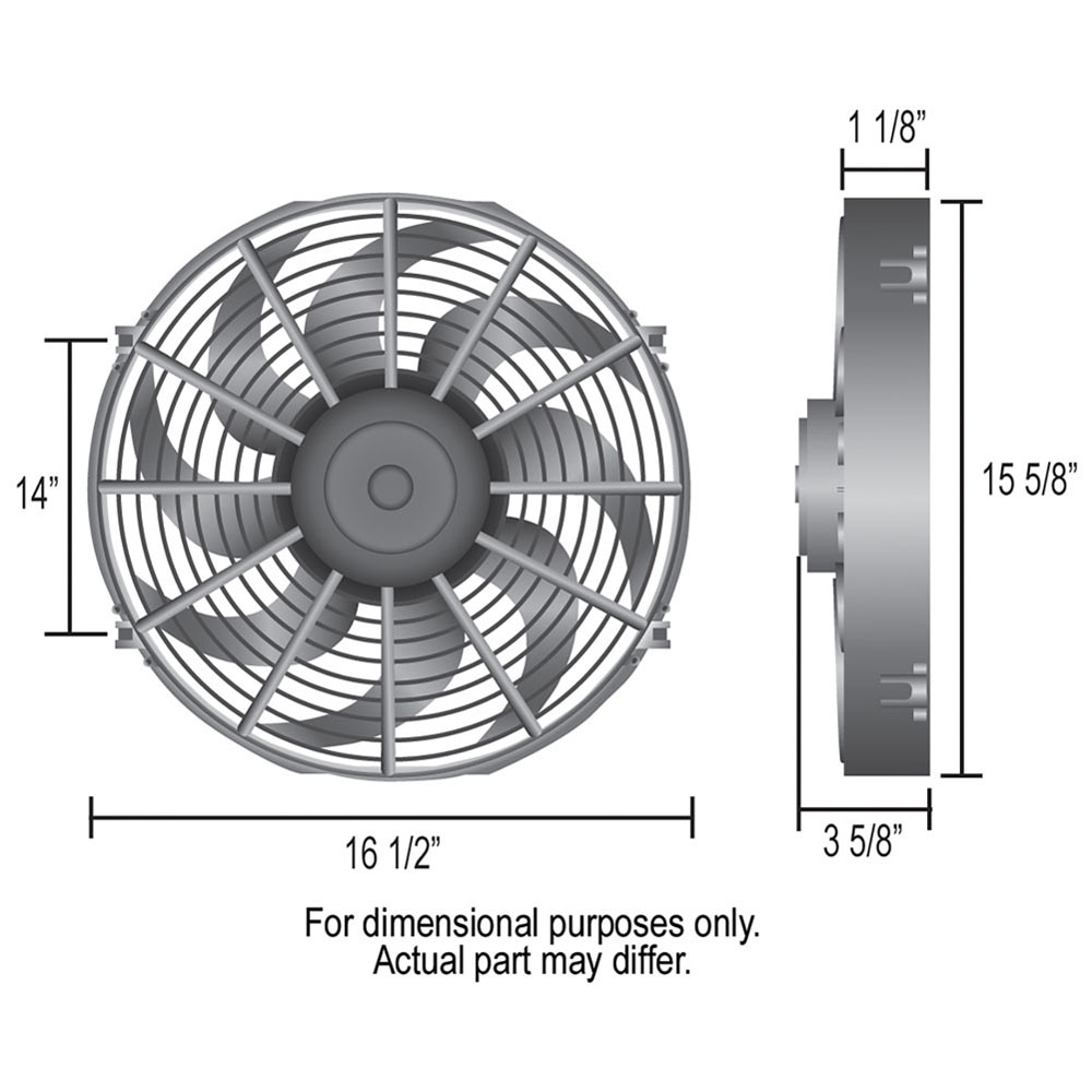 Derale Electric Fan 18916; DynoCool 1980 CFM Electric 16.000 in. Curved 