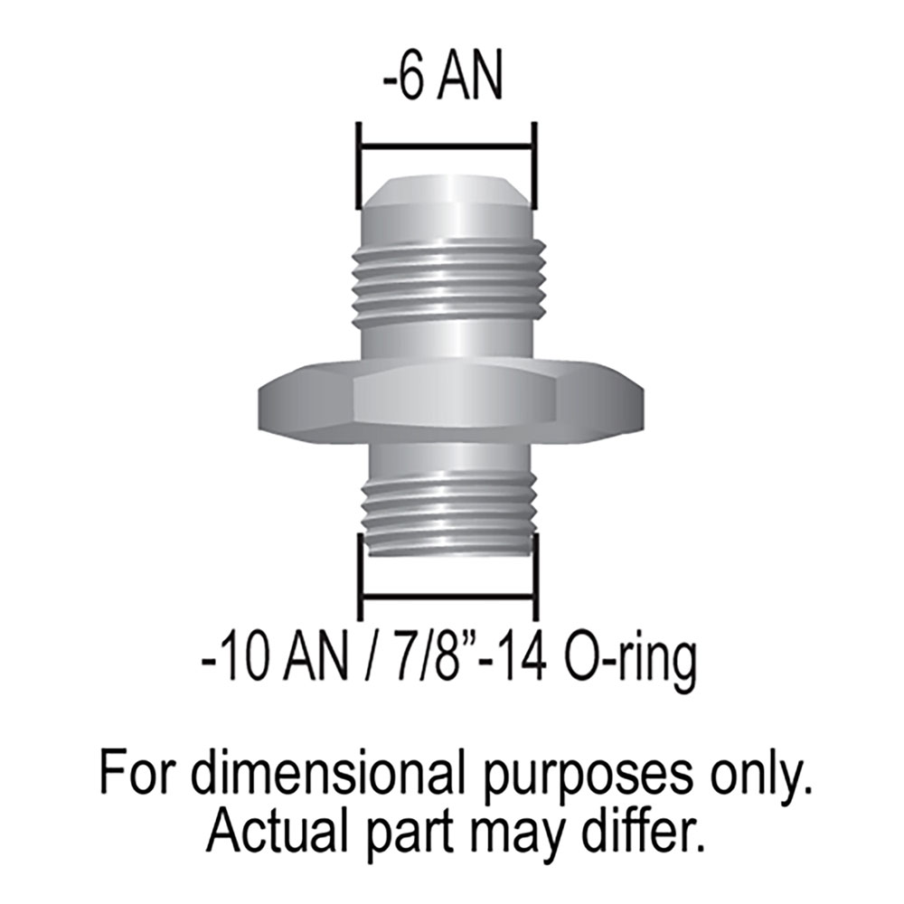 Derale AN Fitting 59006; AN to ORB Adapter Black -06AN Male Straight -10AN ORB Male 