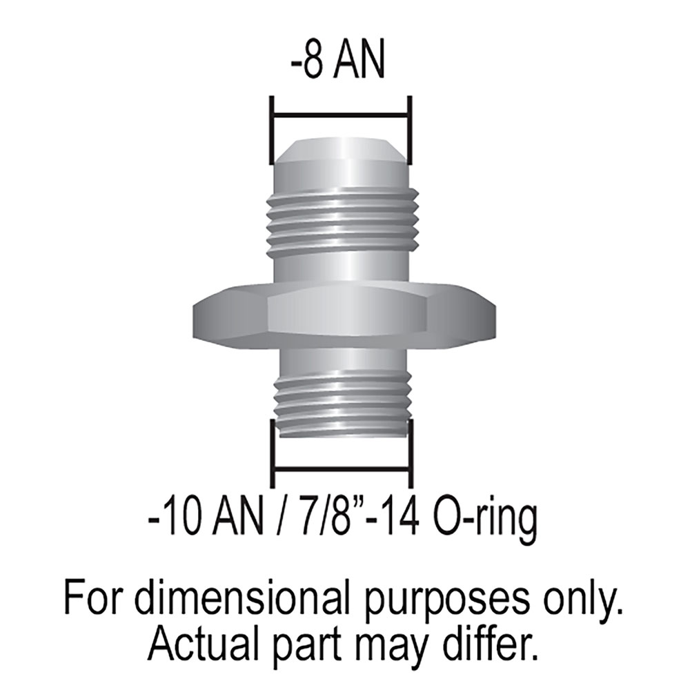 Derale AN Fitting 59008; AN to ORB Adapter Black -08AN Male Straight -10AN ORB Male 