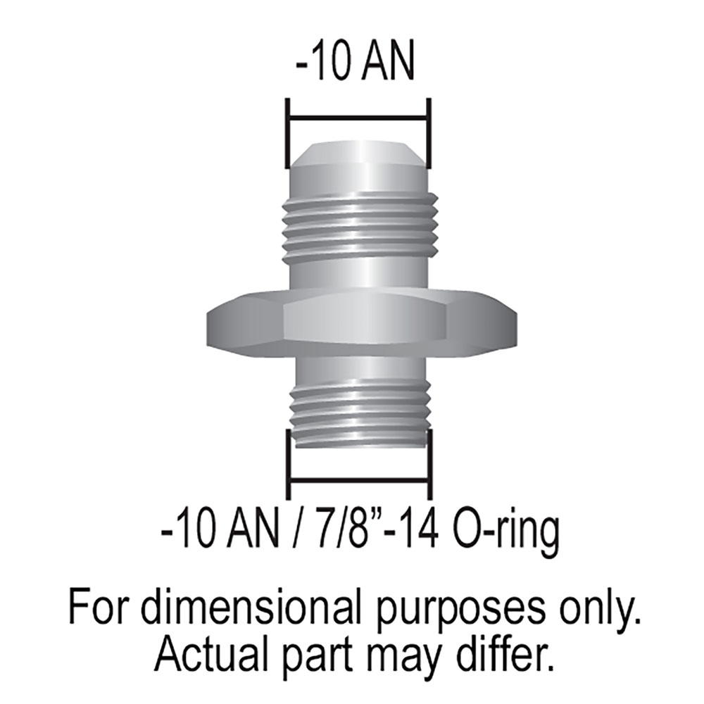 Derale AN Fitting 59010; AN to ORB Adapter Black -10AN Male Straight -10AN ORB Male 