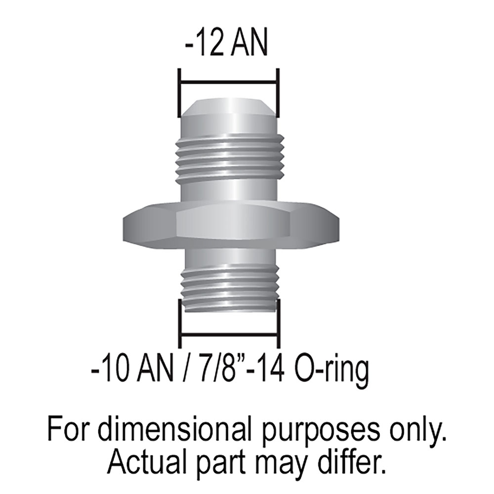 Derale AN Fitting 59012; AN to ORB Adapter Black -12AN Male Straight -10AN ORB Male 
