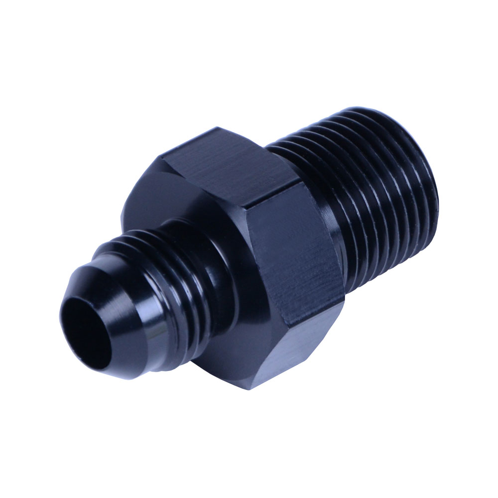 Derale Pipe Fitting 59206; AN to NPT Coupler Black -06AN male Straight 3/8 in. NPT male 