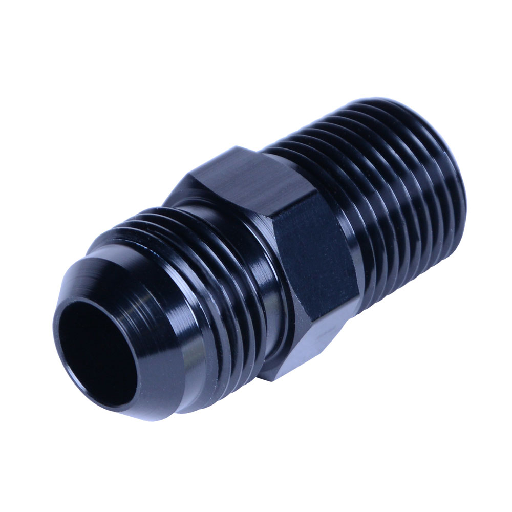 Derale Pipe Fitting 59310; AN to NPT Coupler Black -10AN male Straight 1/2 in. NPT male 