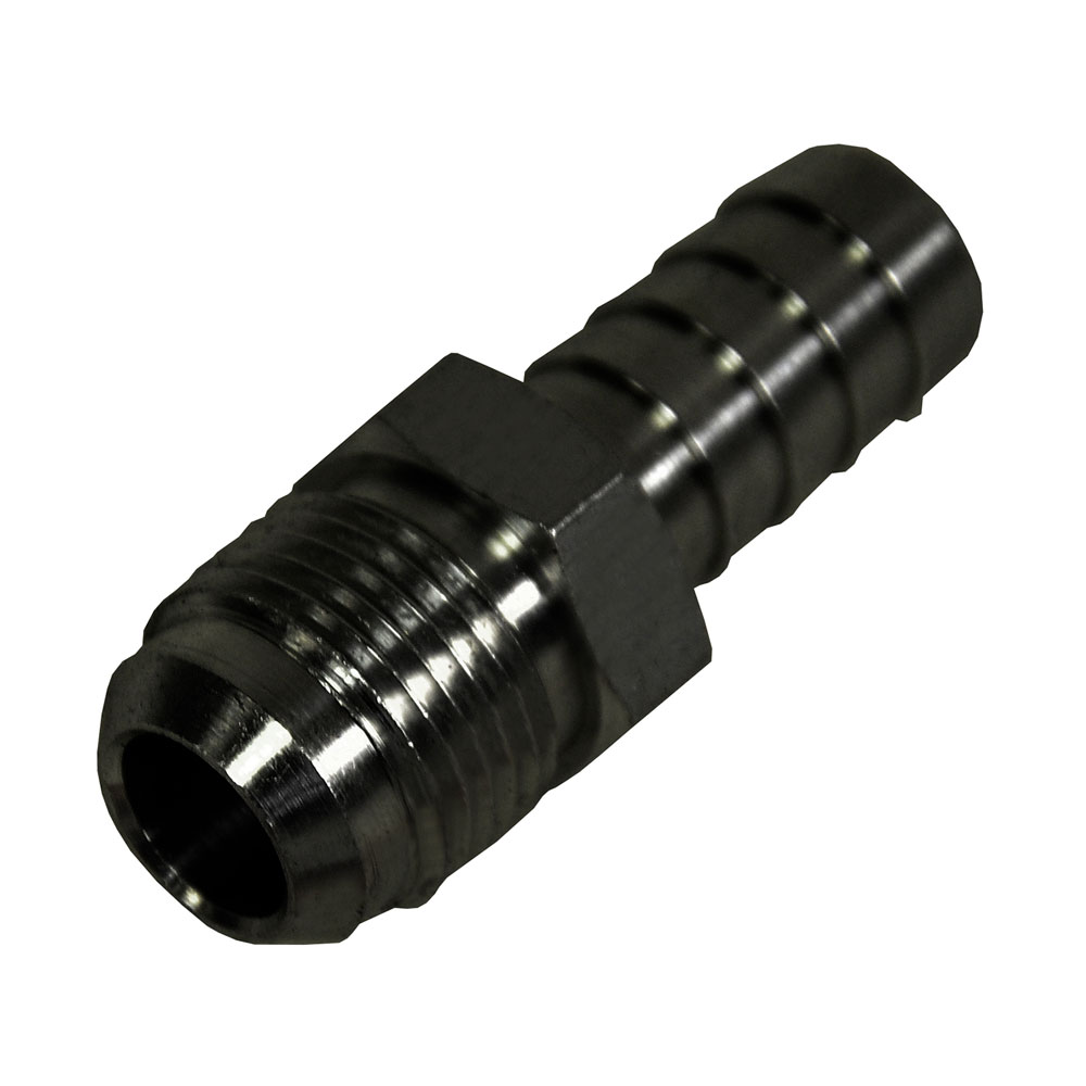 Derale AN Fitting 98205; AN to Hose Barb Adapter Black -08AN Male Straight 1/2 in. Hose Barb 