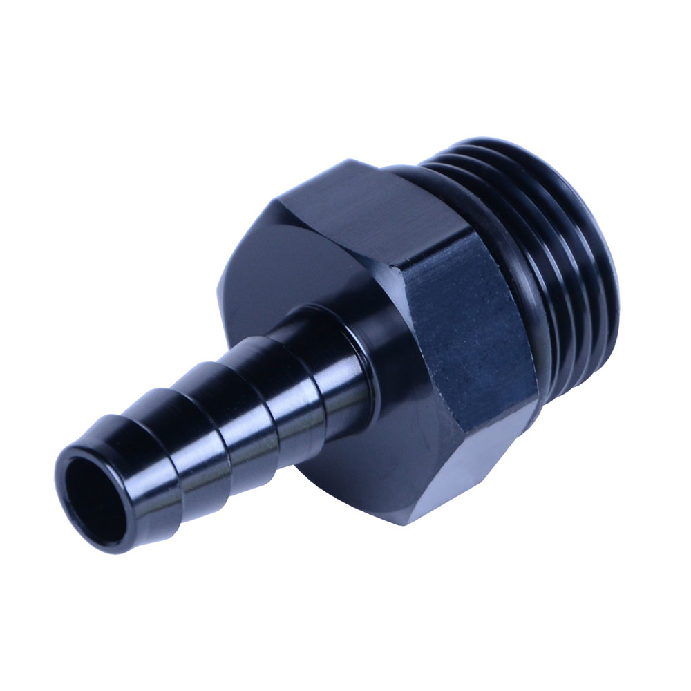 Photo for Derale O-Ring Boss Fitting 98206; Adapter Black 7/8 in. -14 UNF Male O Ring (-10 ORB) Straight 3/8 in. Hose Barb