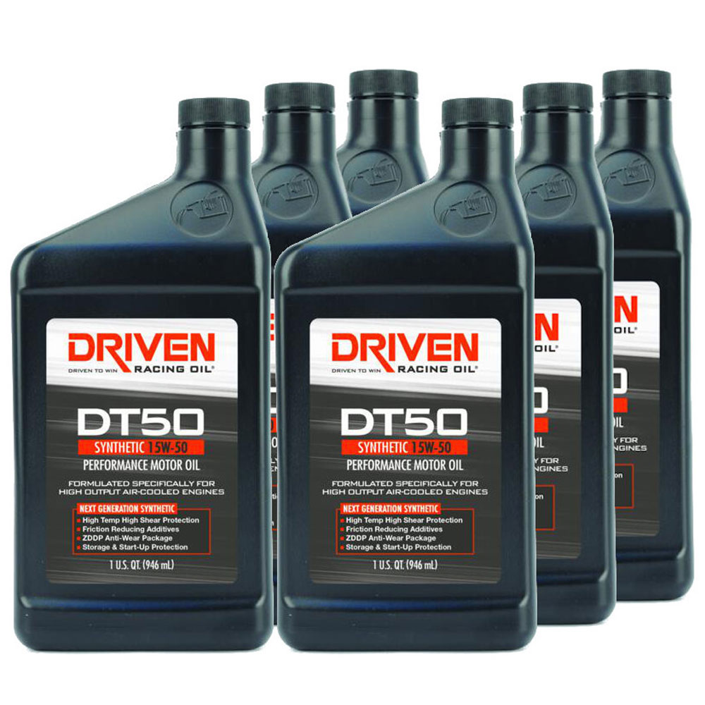 Photo for Driven Racing Oil Engine Oil 02806-6; DT50 Air Cooled  15W-50 1 Quart Synthetic 