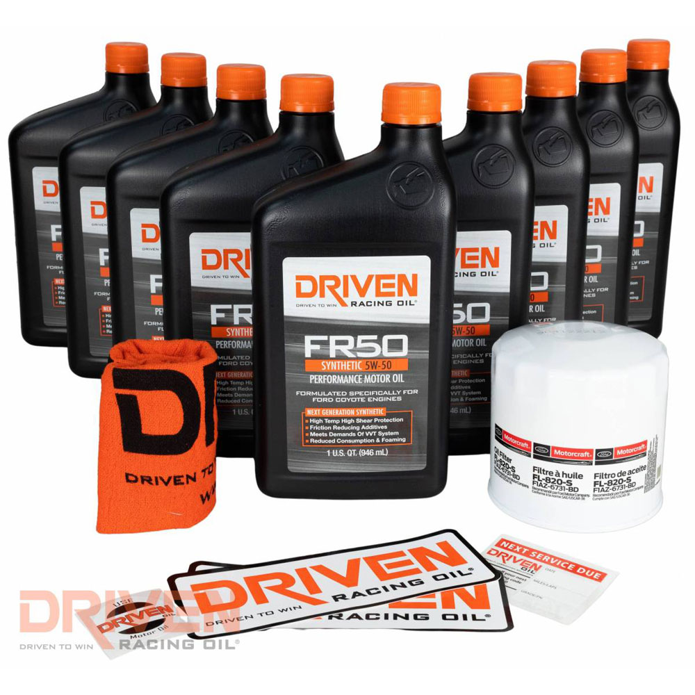 Photo for Driven Racing Oil Oil and Filter Kit 20952K; Oil Change Kit Street Performance 5W-50 9 Quart Synthetic for 2013 to 2014 Ford Mustang Shelby GT500 5.8L Supercharged VIN Code Z