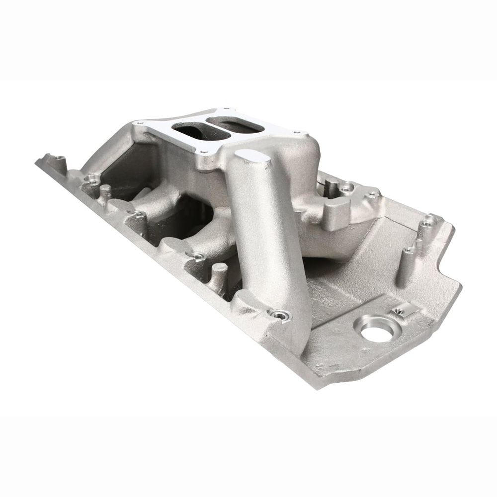 Dart Intake Manifold 41616010; Dual Plane Idle to 6500 Satin Aluminum for 2001 to 2007 Chevy 8.1L Vortec L18 