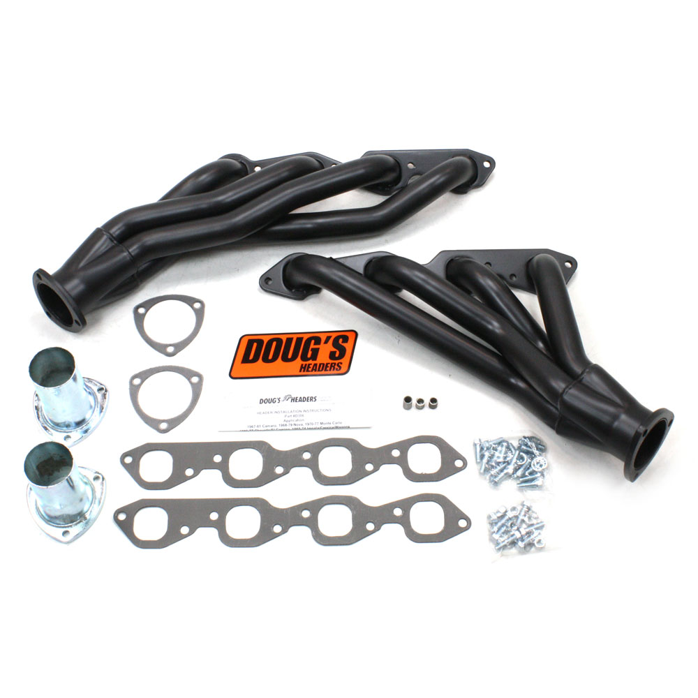 Photo for Doug's Exhaust Header D306-B; 1.750 in. 3.000 in. Mid Length 16 Gauge Black Mild Steel for 1964 to 1977 Chevy Camaro, Caprice, Chevelle, Nova, El Camino, Monte Carlo 396 to 454