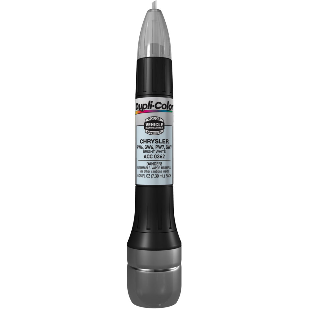 Duplicolor Paint ACC0362; Scratch Fix All In 1 Exact Match 0.25 oz. Pen, Brush Bright White PW6, GW6, PW7, GW7 for Chrysler 