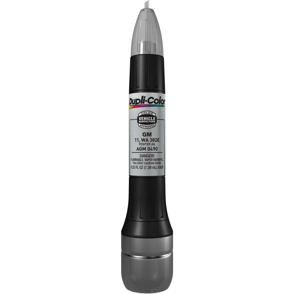 Duplicolor Paint AGM0490; Scratch Fix All In 1 Exact Match 0.25 oz. Pen, Brush Metallic Pewter 11, WA382E for GM 